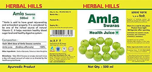 HERBAL HILLS Herbal Hills Amla Juice - 500 Millilitre, Pack of 4