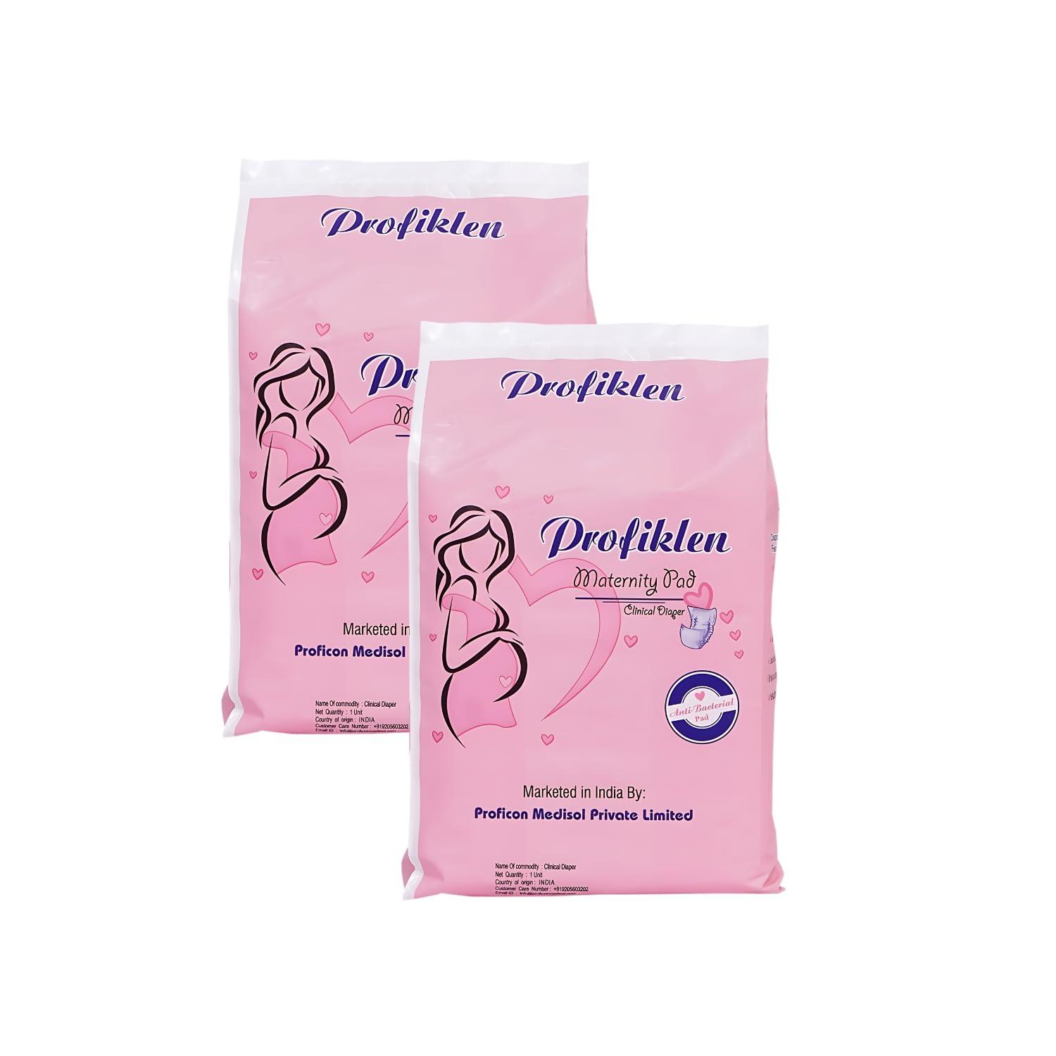 Profiklen Profiklen Maternity Pads for Women Super Absorption| Disposable Period Panties for Women Leak Proof - Pack Of 2 (5 Pads/Pack) - XXL