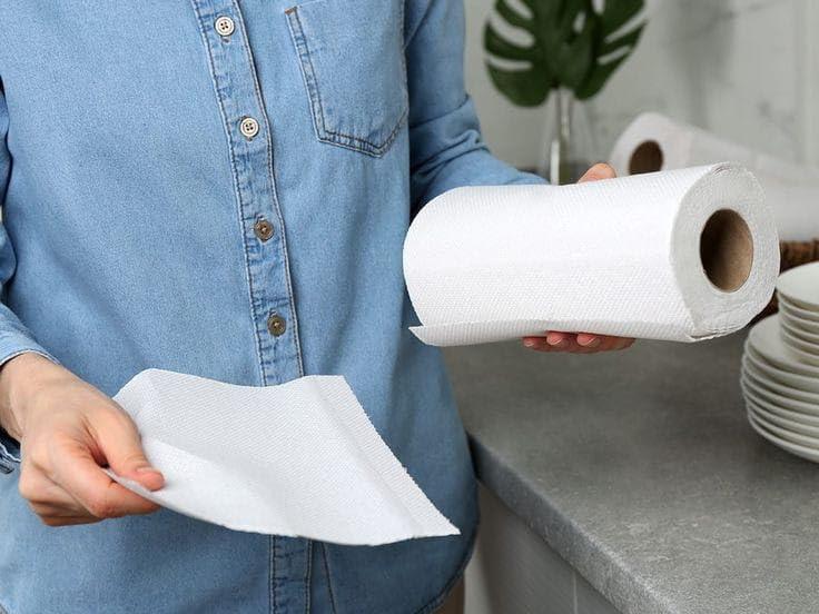 Generic Tissue Paper Roll Thick Strong 4 Ply Kitchen Napkin Sheets Wipes Big Size Disposable Multipurpose Cleaning Pack Of 4