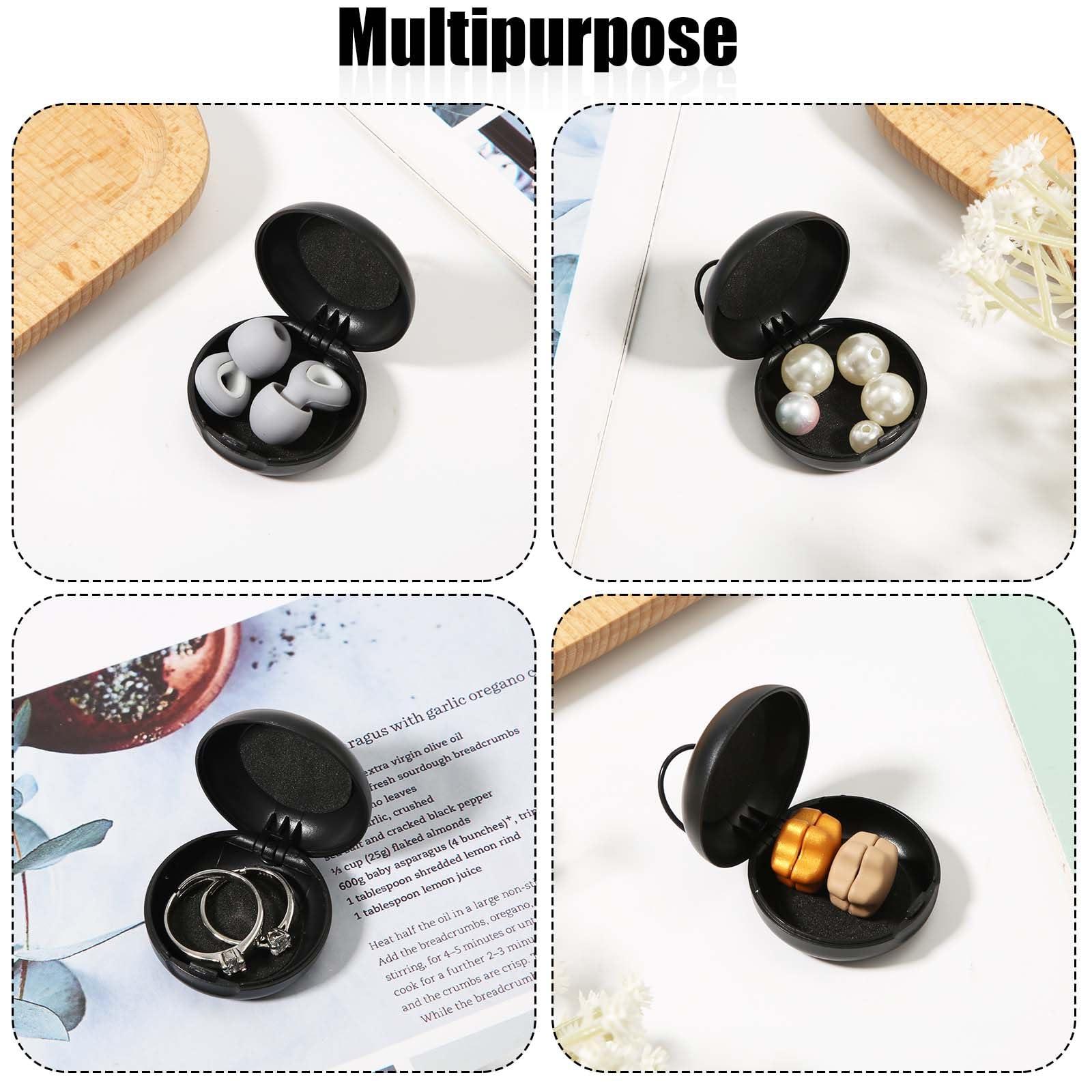 BOXOB Ear Plug Carrying Cases, Potable Mini Storage Case, Ear Plug Organizer Ear Plug Case Small Storage Case for Travel (Black)