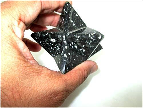 Jet International Jet Snowflake Obsidian Merkaba 2 inch Large Star Healing Spiritual Divine India A++ Crystal Therapy Geometry IMAGE IS JUST A REFERENCE