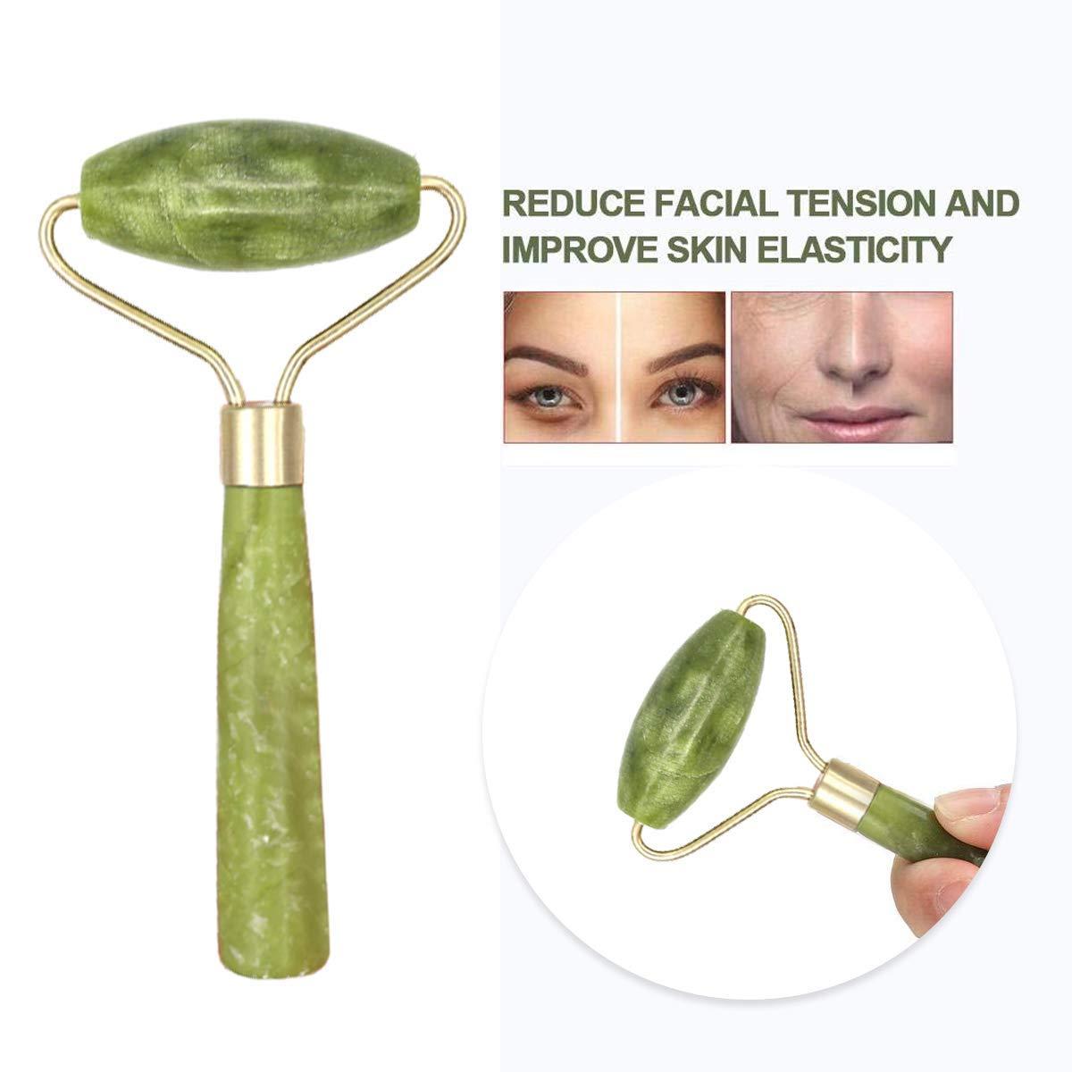 Ladista Ladista LDJR-1 Natural Real Jade Roller Facial Skin Massager Stone Face Neck For Toning, Firming, Serum Application and Massage (1Pc)