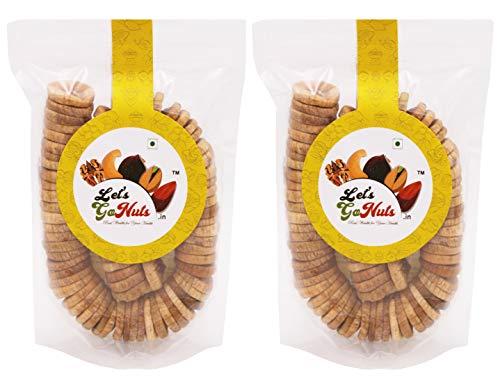 Let's Gonuts Real Wealth For Your Health Anjir Dry Figs 1kg Anjeer Raw ( Dry Fruit Afghani Anjira Anjura ) ( 2 Packs of Each 500g )