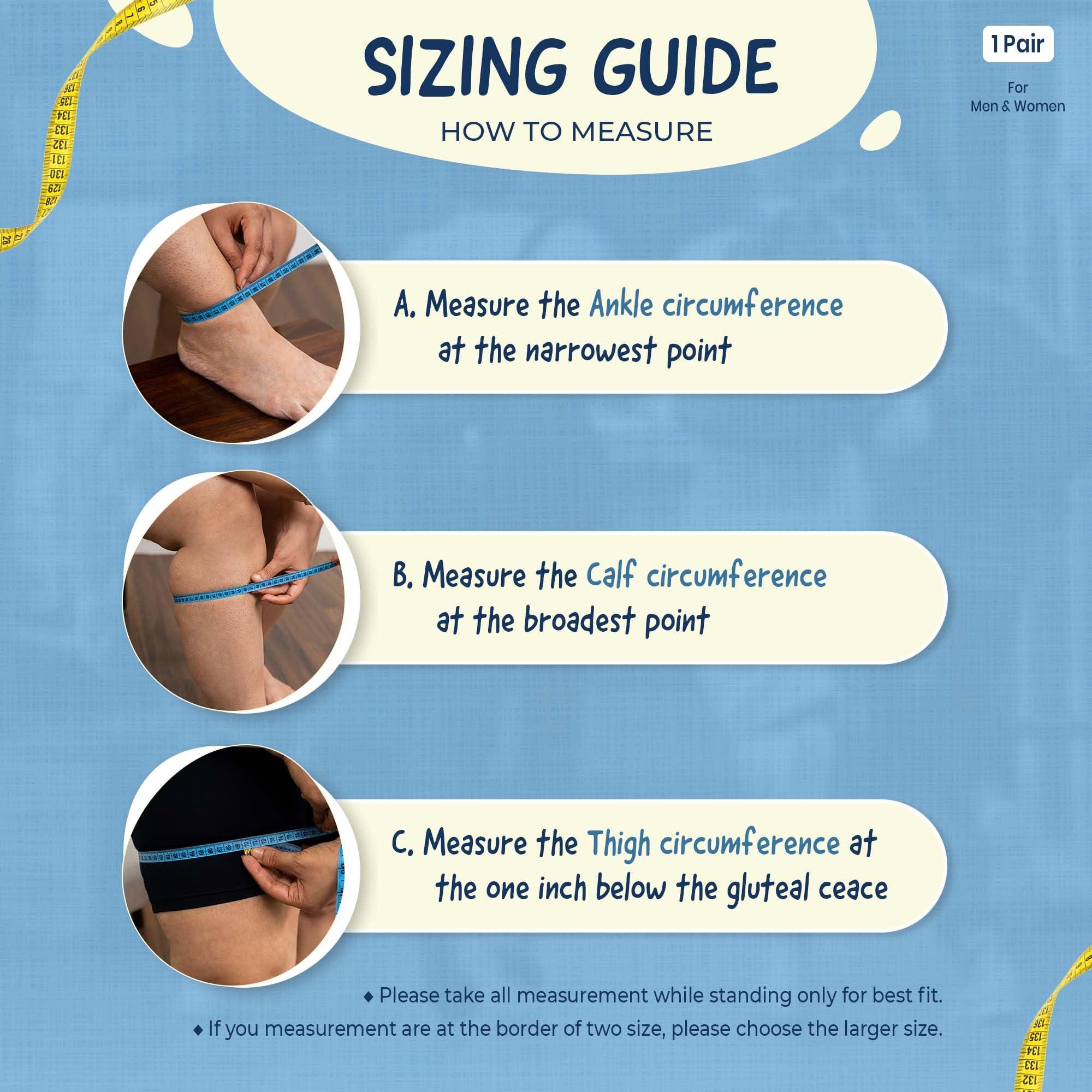 Sorgen Sorgen Class II Medical Compression Stockings for Varicose Veins | Class 2 Knee Length | Class II Compression Socks | Varicose veins stockings For men and women | 23-32 mm Hg (Large)