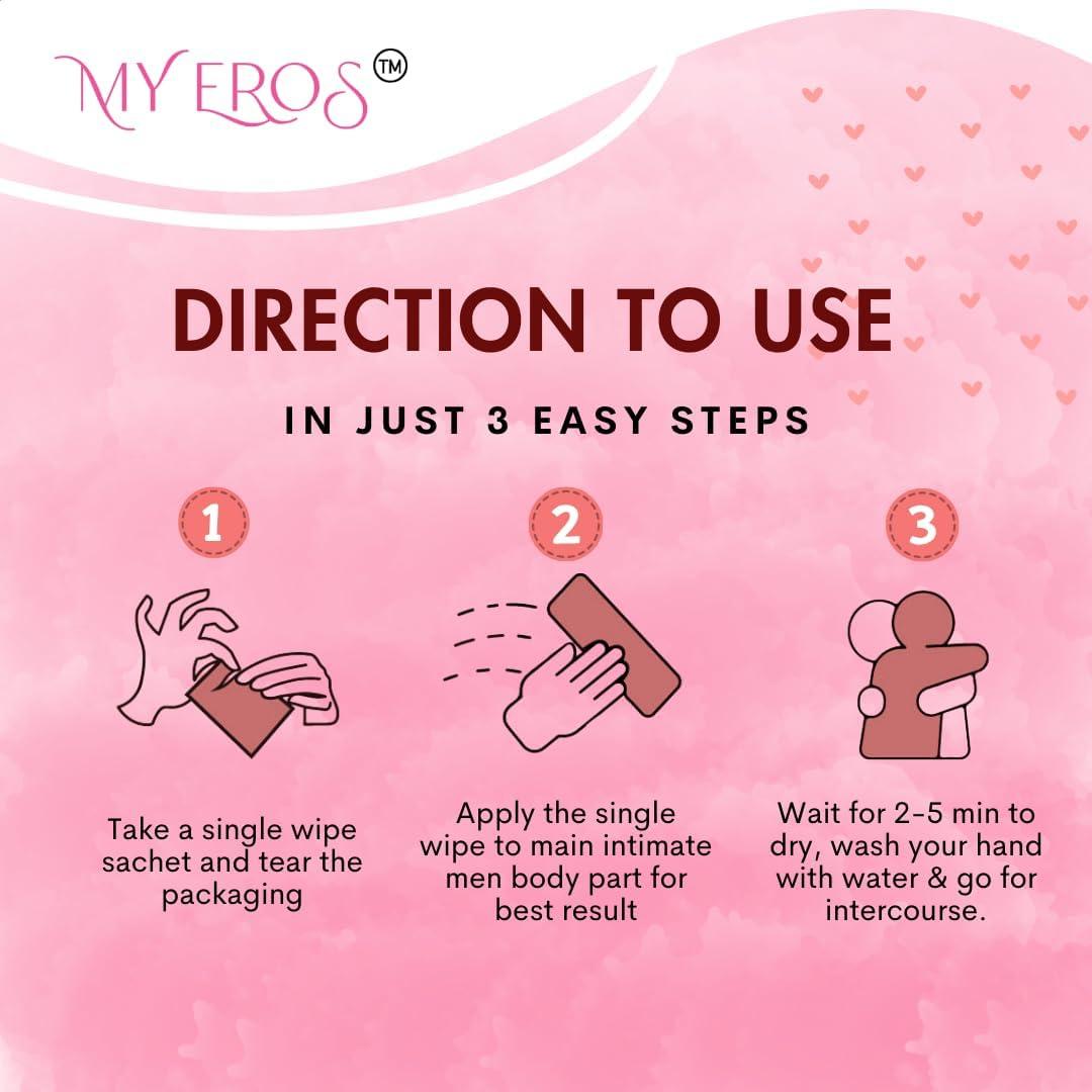 MYEROS My Eros Climax Delay Wipes Pack Of 4 with 4 Sheet