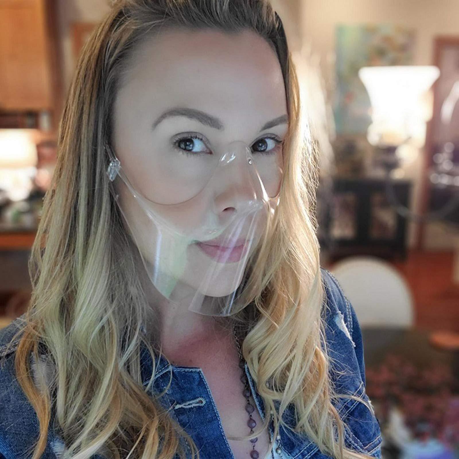 myaddiction MYADDICTION 3PCS Adult Durable Mask Face Shield Combine Plastic Reusable Clear Face Mask Clothing, Shoes & Accessories | Costumes, Reenactment, Theater | Accessories | Masks & Eye Masks