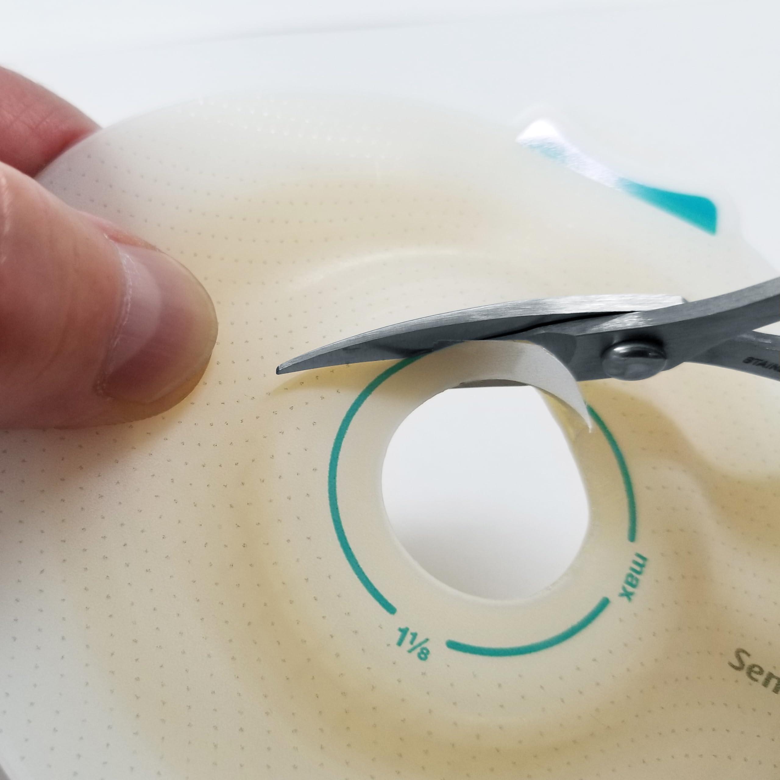 ALLEX ALLEX Ostomy Scissors Curved Blunt Blade Tips, Colostomy Bags and Ileostomy Stoma Supplies Cut Tool for Fit Body(Blue)