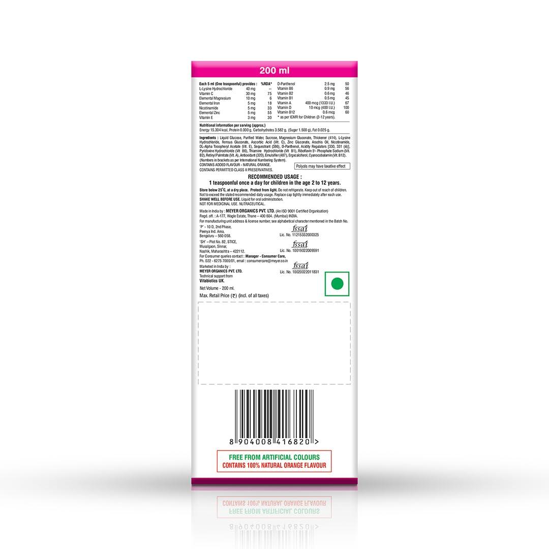 KIDICARE Kidicare D Multivitamin Syrup With Vitamin D For Children Upto 12 Years With Vitamins, Minerals For Overall Growth, Health & Immunity, Maintain Daily Energy | 200Ml (Pack Of 2)