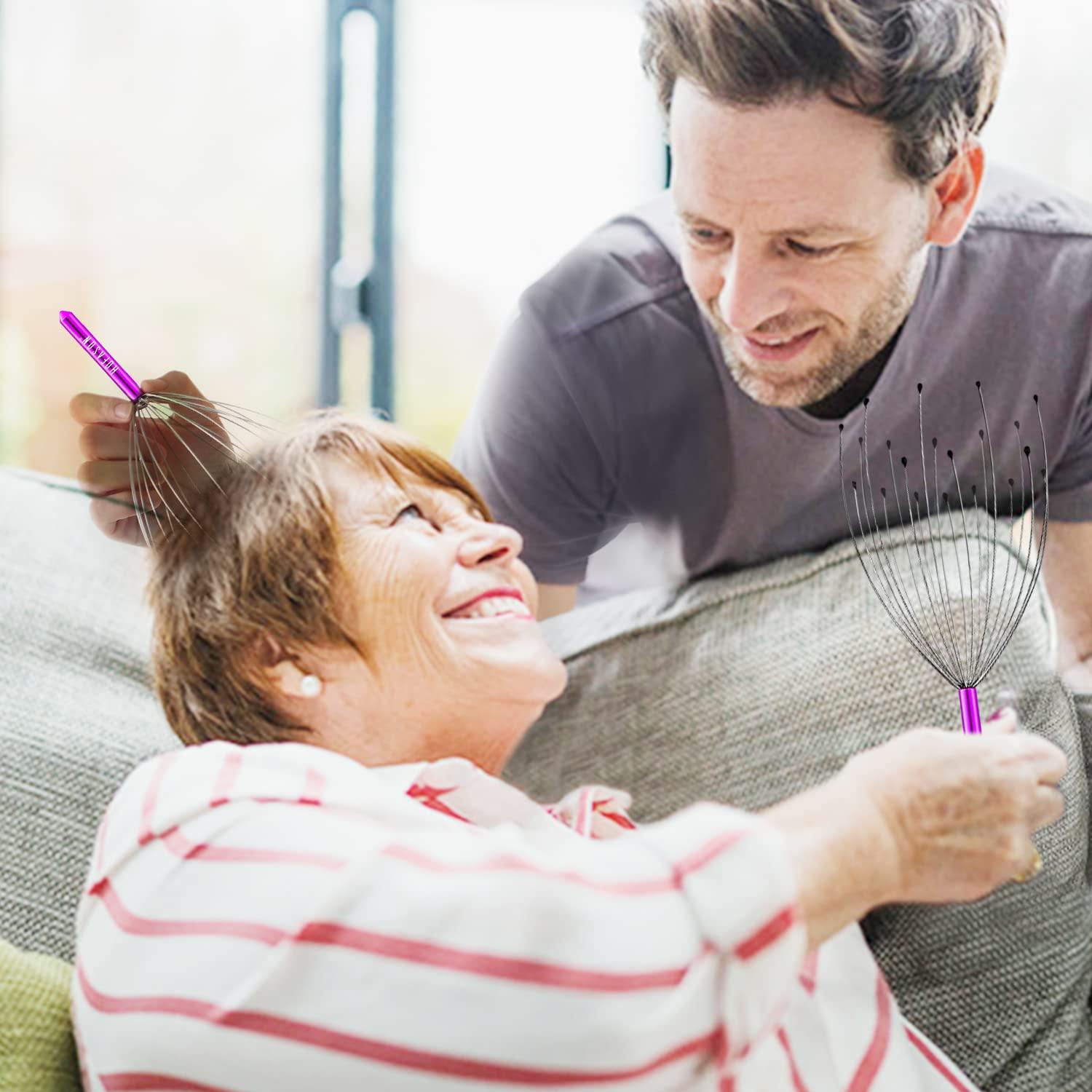 HOFASON HOFASON Head Massager Scalp Scratcher with 20 Fingers, Handheld Head Scratcher Tingler Massage for Deep Relaxation, Hair Stimulation and Body Stress Relax(2 Pack, Random Colors)