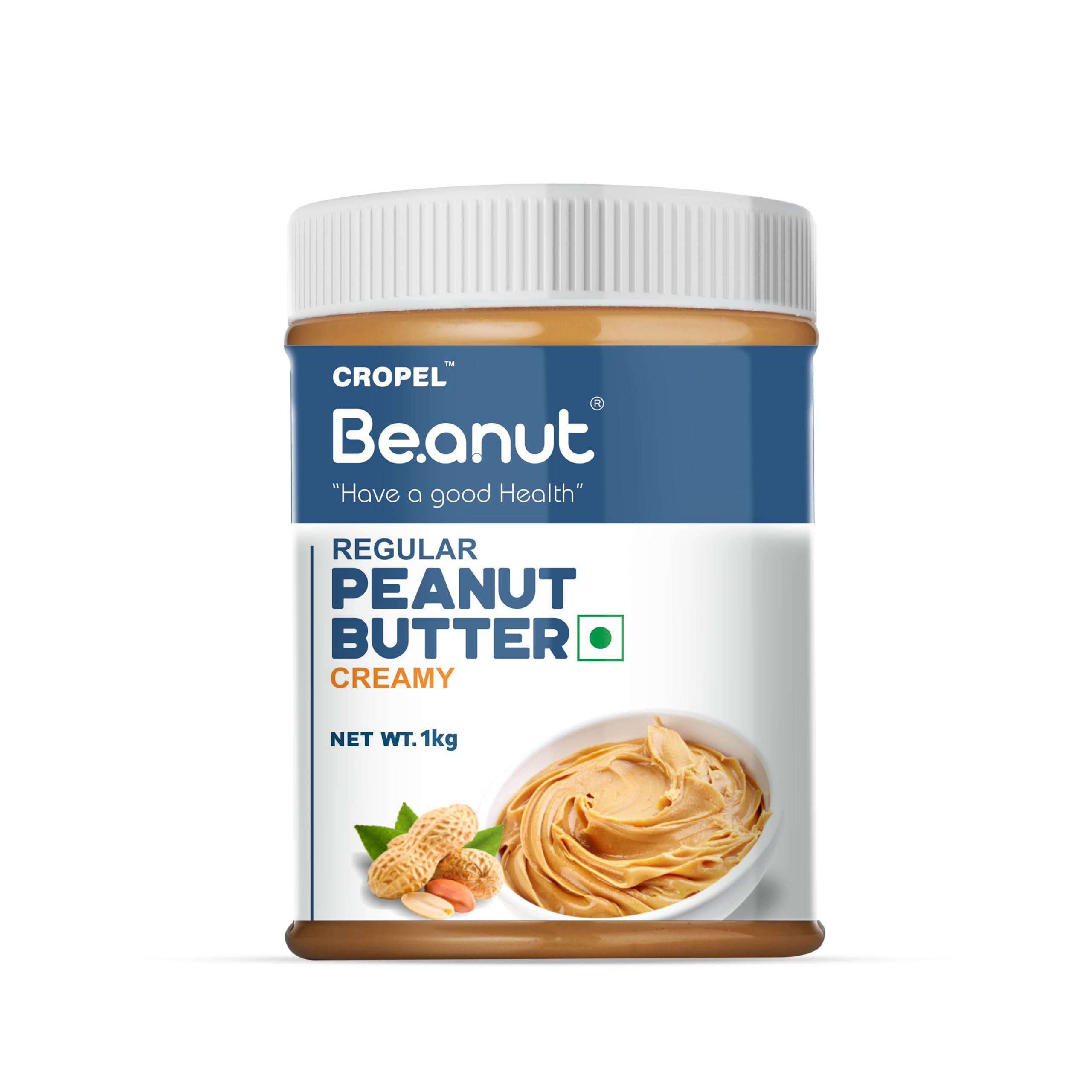 Beanut Beanut Peanut Butter Creamy is a Smart Choice From Real Roasted Pressed Protein, Non GMO, Gluten Free, Vegan And Cholesterol Free Gym, Exercise Daily Energetic-(1kg - Pack of 1)