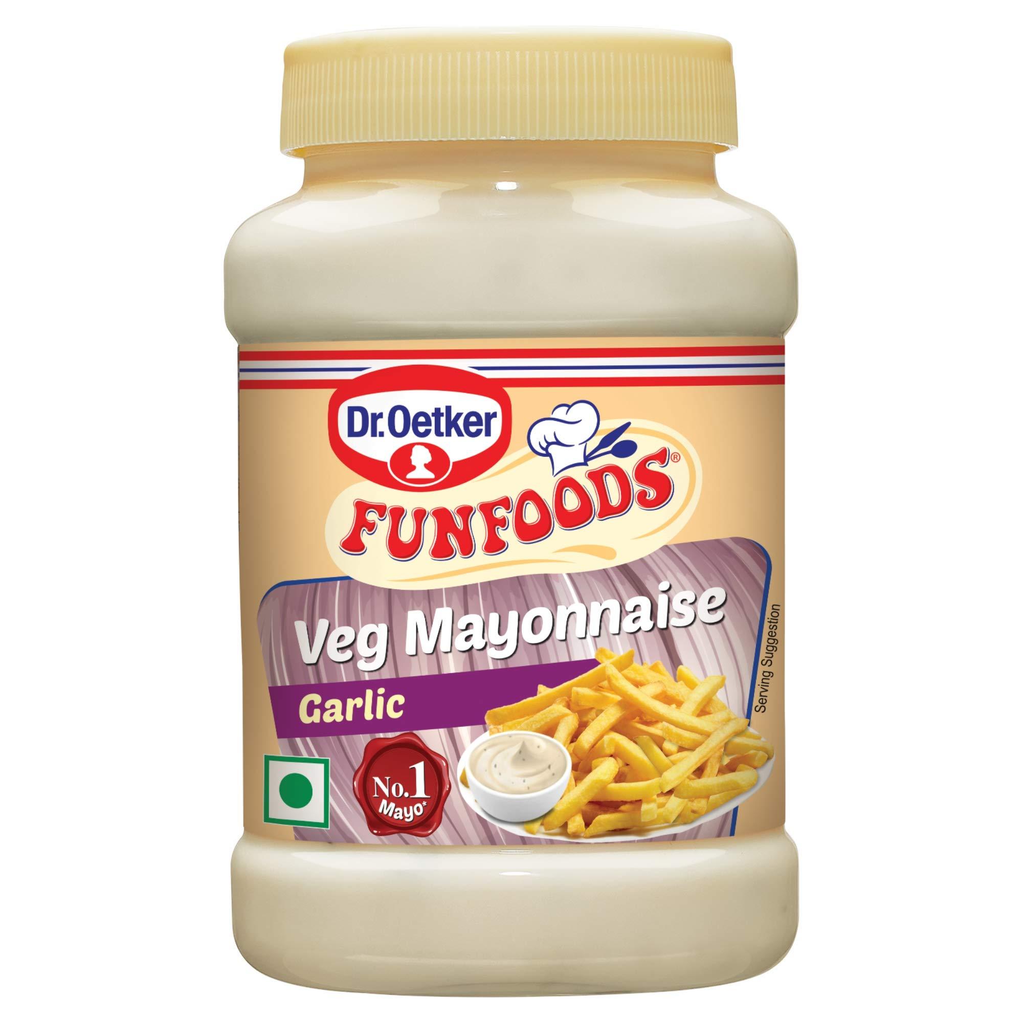 Dr. Oetker Dr. Oetker FunFoods Vegetarian Mayonnaise Combo - Veg Mayonnaise Original 250g (Pack of 2) and Garlic Mayonnaise 250g (Pack of 1)