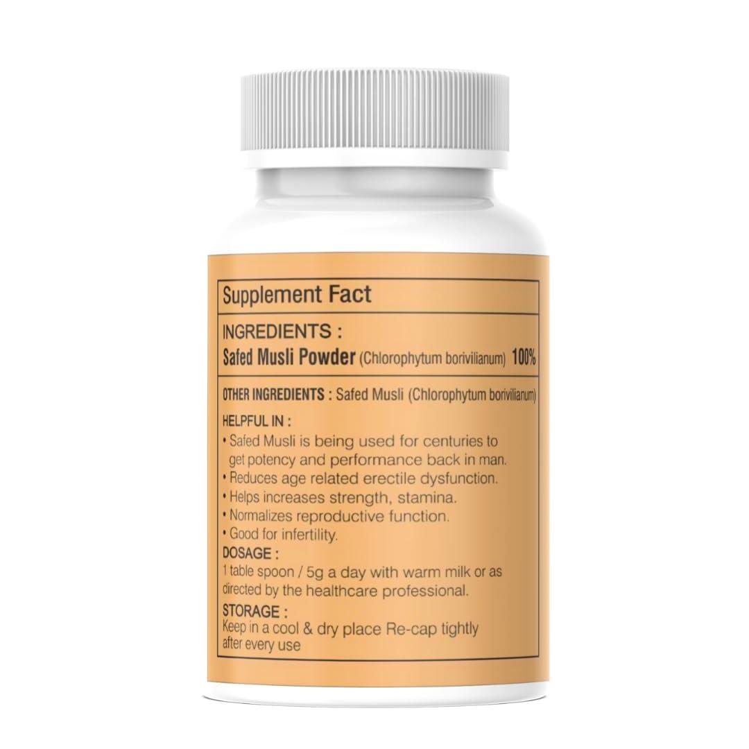 Nishtham Ayurveda ORGANIC SAFED MUSLI POWDER BY NISHTHAM AYURVEDA,100gm