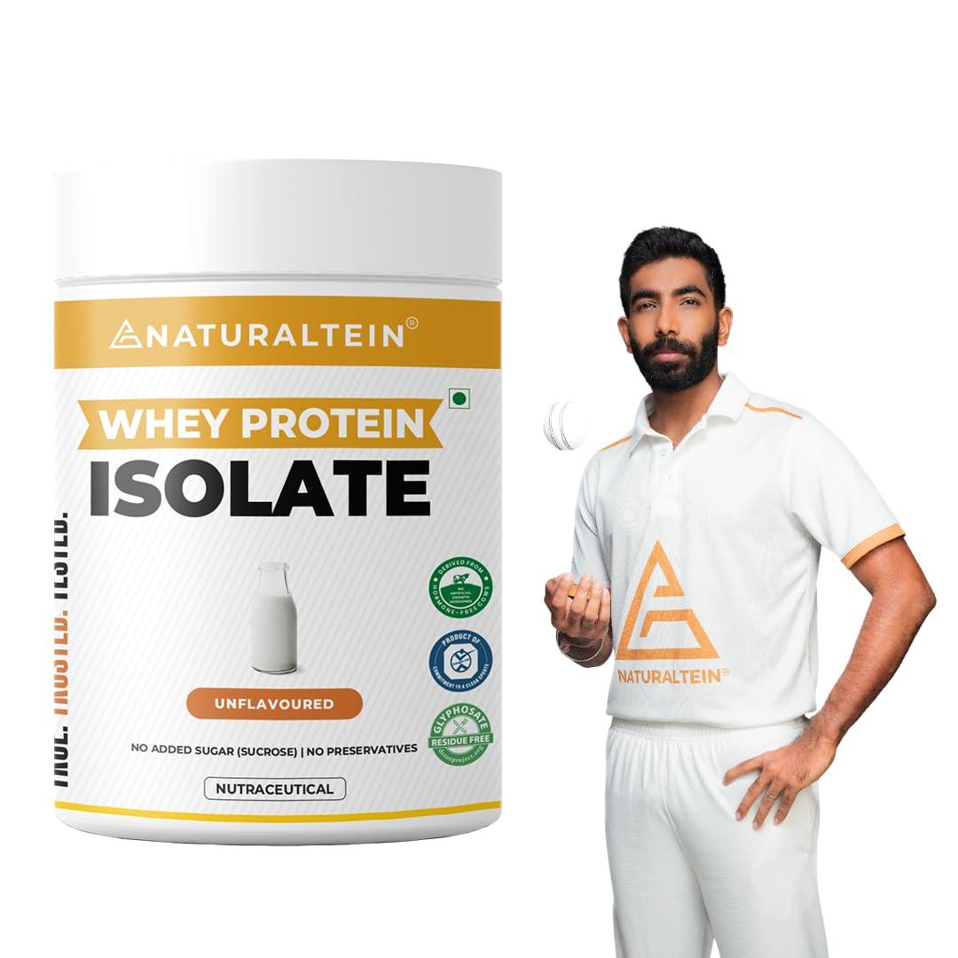 NATURALTEIN NATURALTEIN Natural Whey Protein Isolate Unflavoured - 300g (Naturally flavored, Non GMO, No Artificial Sweeteners)