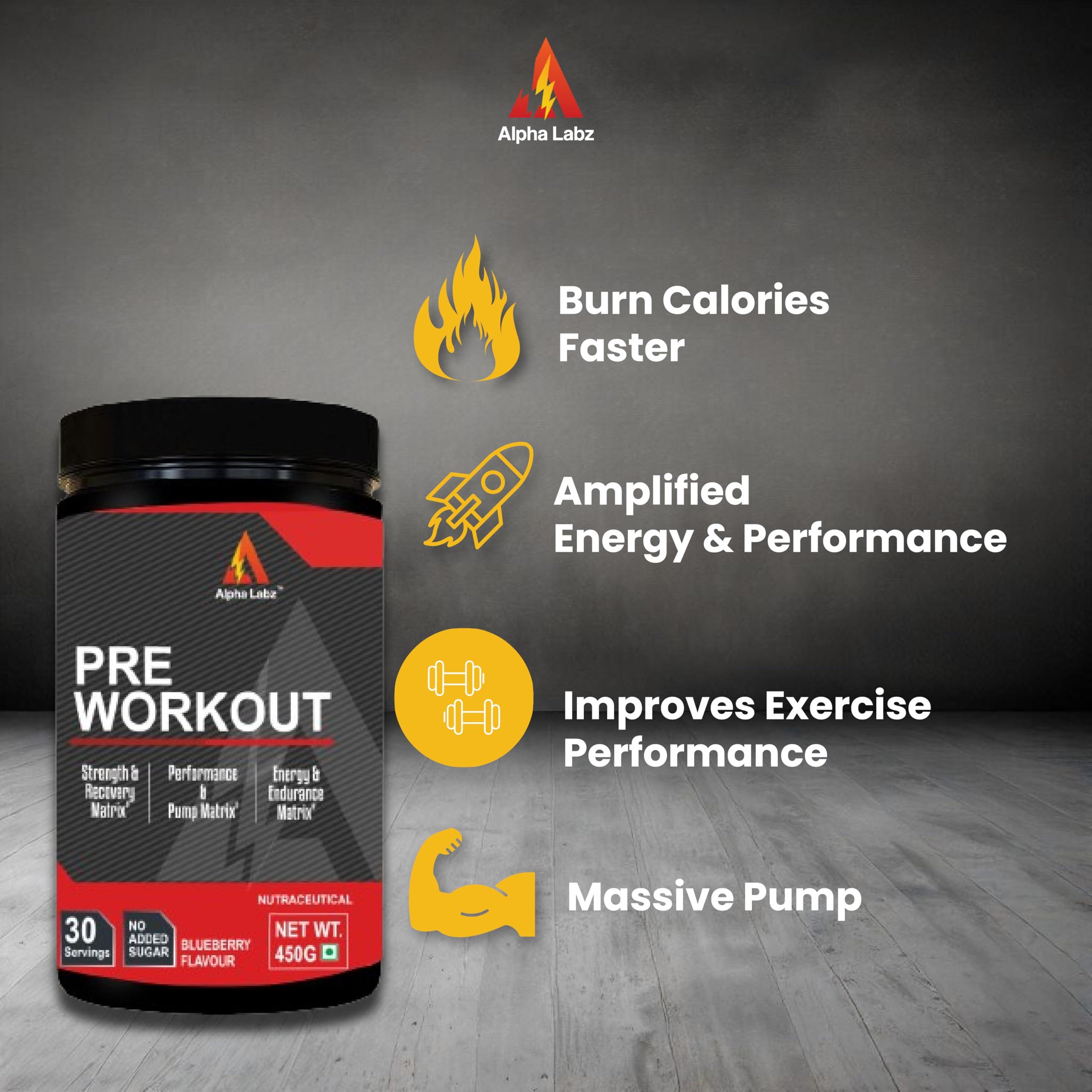 Alpha Labz Alpha Labz Extreme Pre-Workout Supplement with Beta-Alanine, Creatine, L-Citrulline, L-Arginine For Performance | Lean Muscles Building | Strength | Mental Focus | Energy Boost | Explosive & Powerful Pumps | Next Generation Preworkout Formulation & C