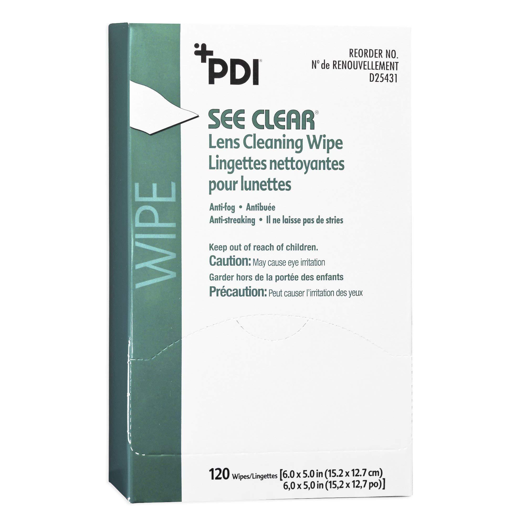 PDI PDI 19831 See Clear Eye Glass Cleaning Wipes (Pack of 120)