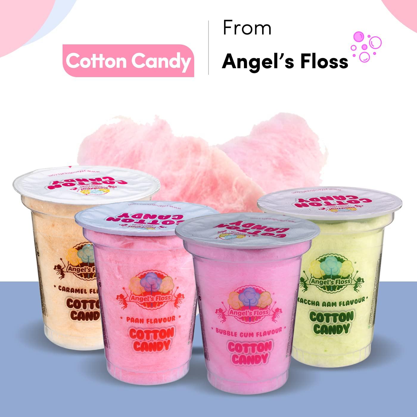 Angels Floss Angels Floss - Cotton Candy's - 12 gms Each - Pack of 12 (6 Bubble Gum + 2 Kaccha Aam + 2 Caramel + 2 Paan)