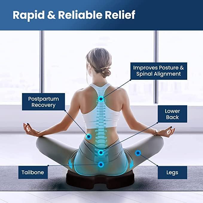 EASEFIT EASEFIT Orthopedic Coccyx Cushion Tailbone Support & Sciatica Pain Relief Hip Support Tailbone Pain Relief,Coccyx Seat Cushion for Chair Lower Back Support with Removable Cover (Blue)