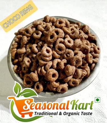 Seasonal Kart Seasonal Kart Breakfast Cereal, Chocolate Choco Rings, Multigrain 350 gms [Choco Rings Chocolate Flavoured, High Fibre and Multigrain| Healthy Breakfast Cereal |