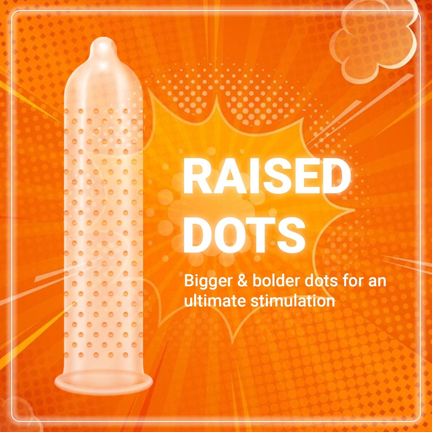 NOTTY BOY NOTTY BOY HardCore Dotted Condom, Big Raised Dots For More Pleasure - 15 Units (Pack of 5)
