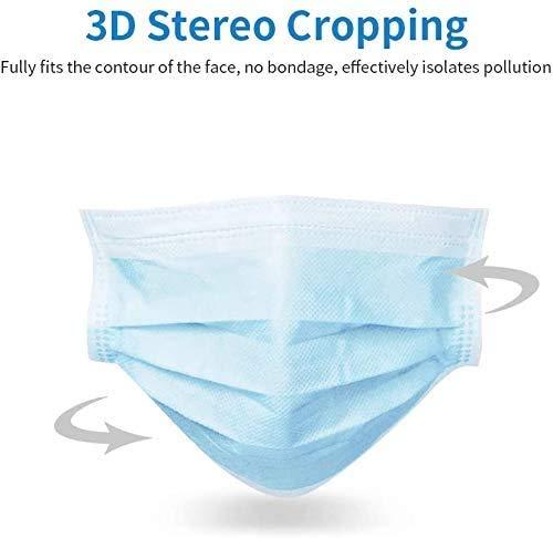 NightCare 3 Ply Disposable Face Mask Universal Breathable & Comfortable Non Surgical Safety Mask with Earloop & Nose Pin (100 Pcs)