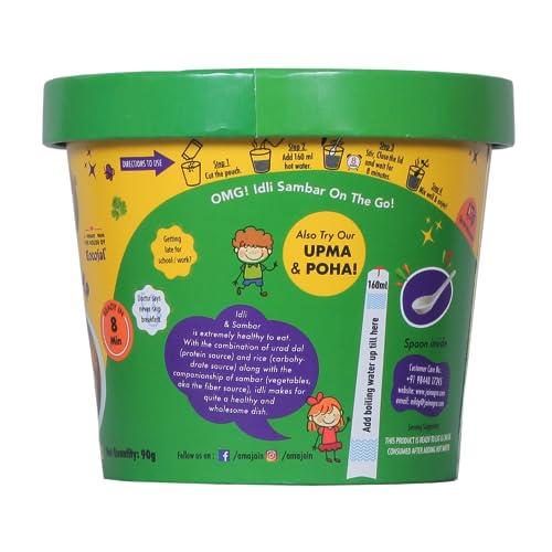 AMAJAIN Amajain Instant Sattvik Healthy Idli Sambar, Ready-to-Eat, No Added Preservatives, No Added Flavours, Jain-Friendly, 90g (Pack of 2)