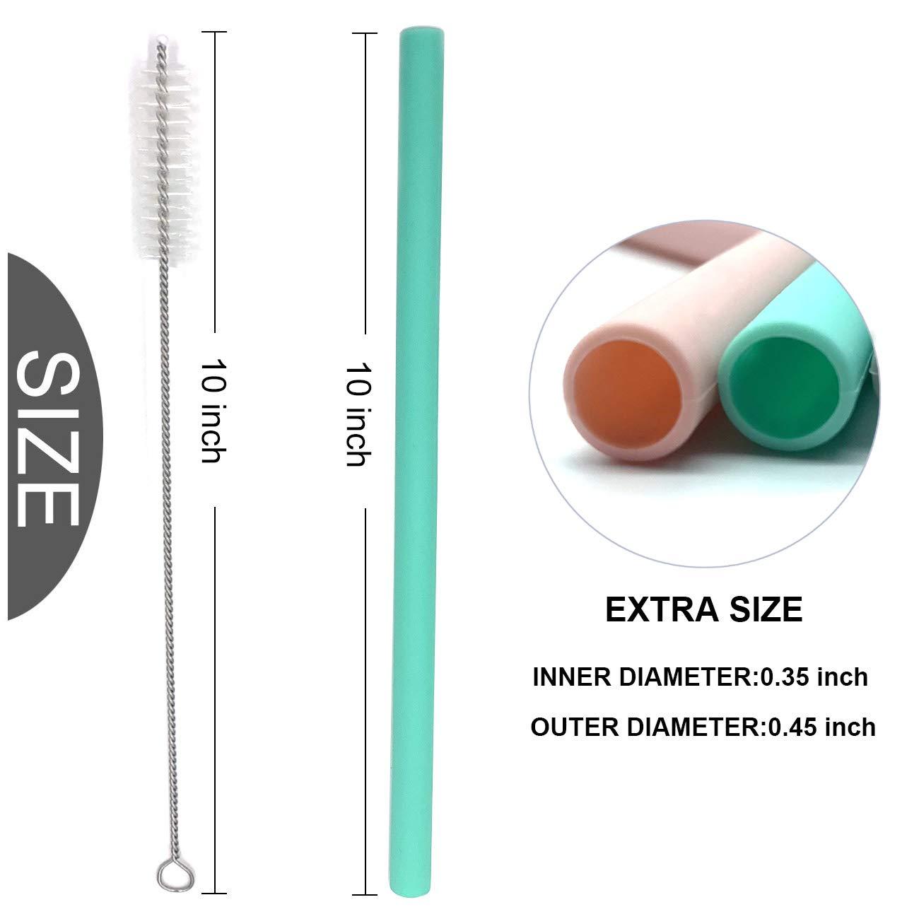 Senneny Senneny Set of 12 Silicone Drinking Straws for 30oz and 20oz Tumblers Yeti/Rtic- Reusable Silicone Straws BPA Free Extra Long with Cleaning Brushes- 12 Straight (8mm diameter) : 8mm diameter