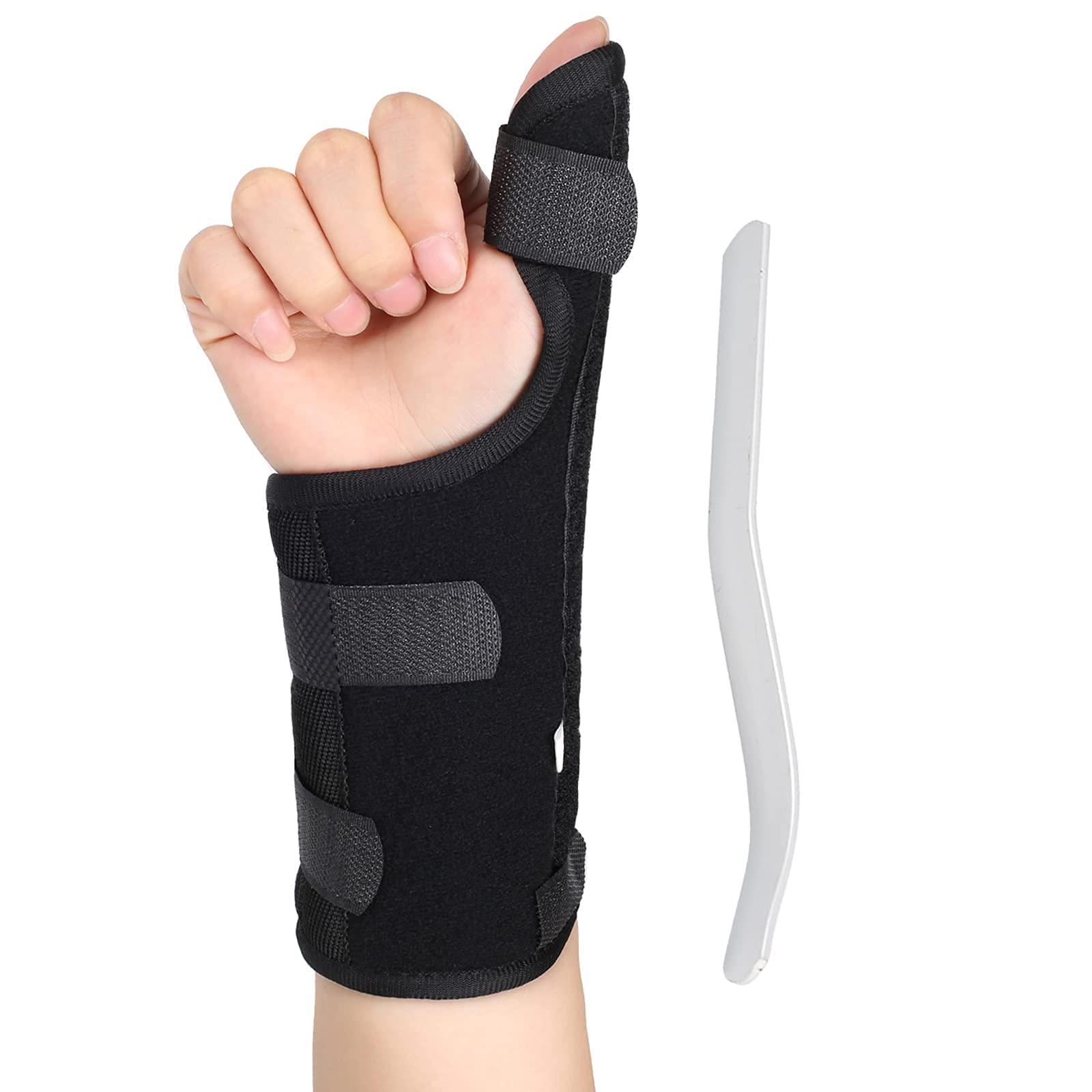FDTY Adjustable Thumb Brace - Thumb Spica Splint for Sprains, Arthritis, Tendonitis - Lightweight and Breathable - Thumb Stabilizer Provides support to sore, injured thumb for Men and Women (Right Hand)