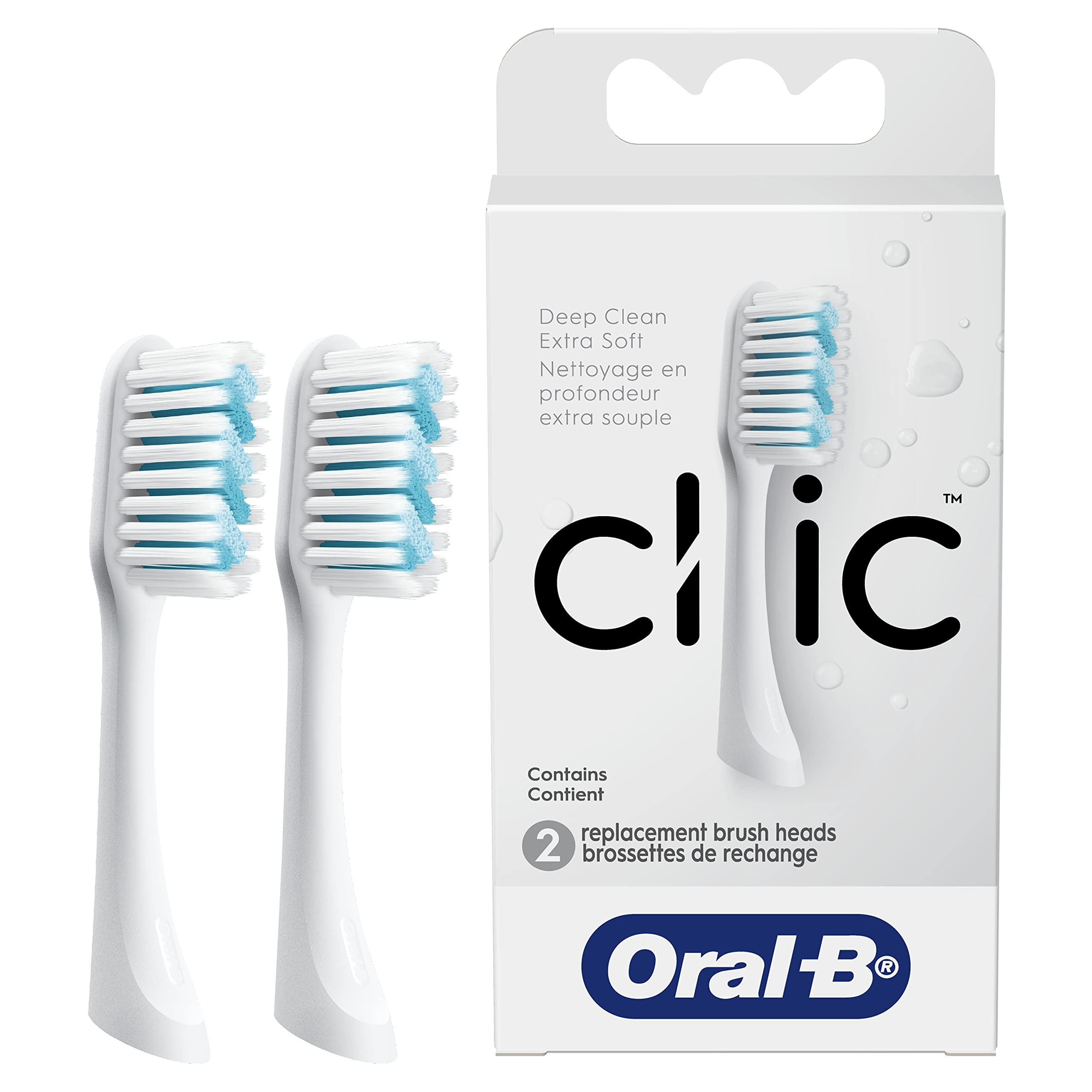 Oral-B Oral-B Clic Toothbrush Replacement Brush Heads, Deep Clean Extra Soft, White, 2 Count