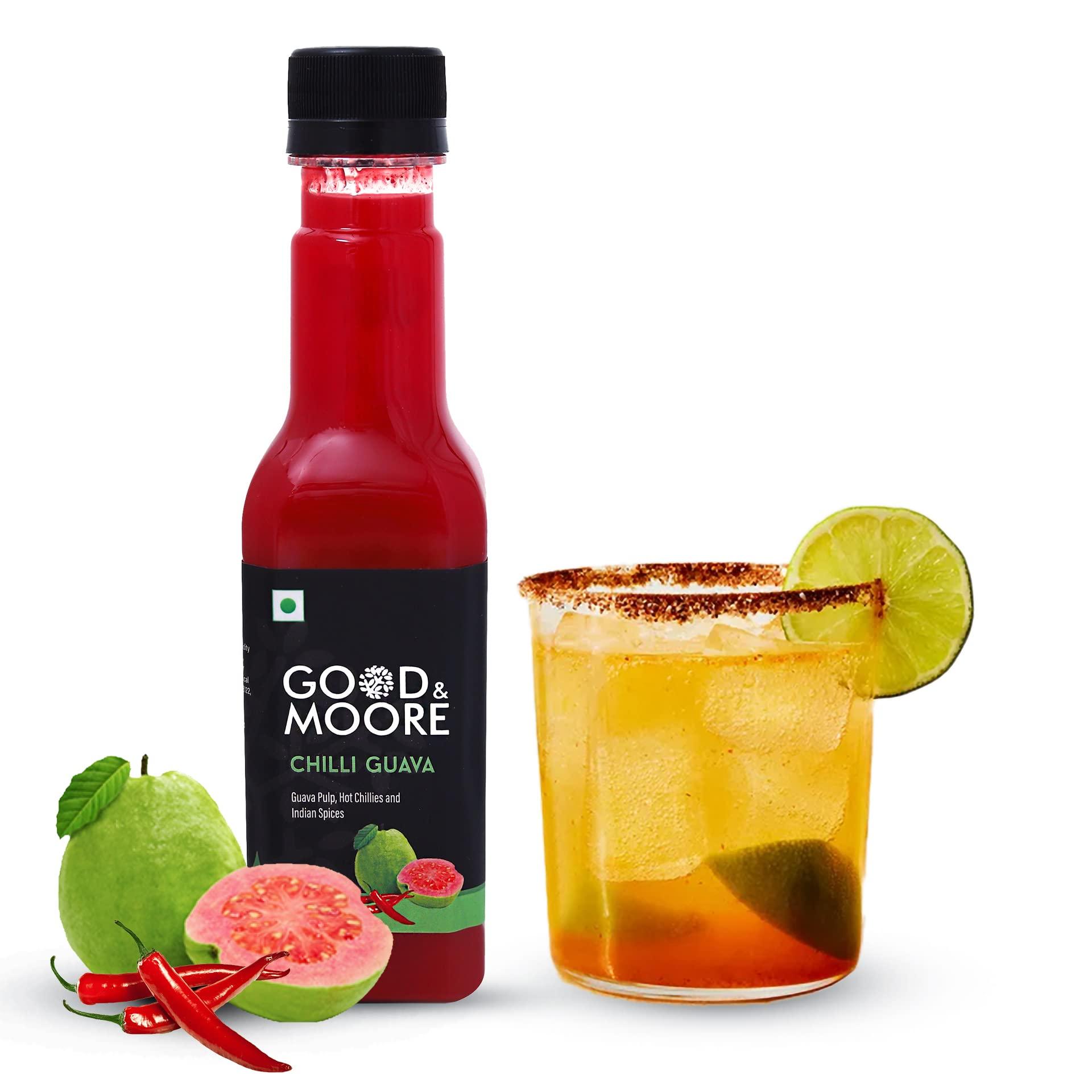 GOOD+MOORE GOOD&MOORE Combo of 2 | Blue Island, Chilli Guava | For Cocktail, Mocktail, Sodas, Ice-teas and more | Concentrated Syrup | Ready to mix | Premium Syrup | (250ml x 2)