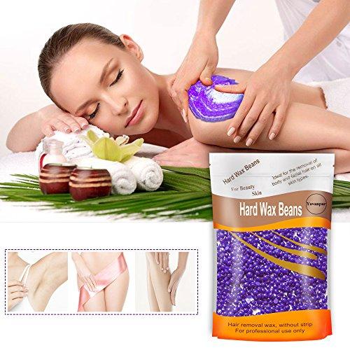Yovanpur Yovanpur Women Hair Removal Hard Wax Beans Hard Body Wax Beans For Facial Arm Legs 300G/Bag With 10Pcs Wax Spatulas (Lavender)