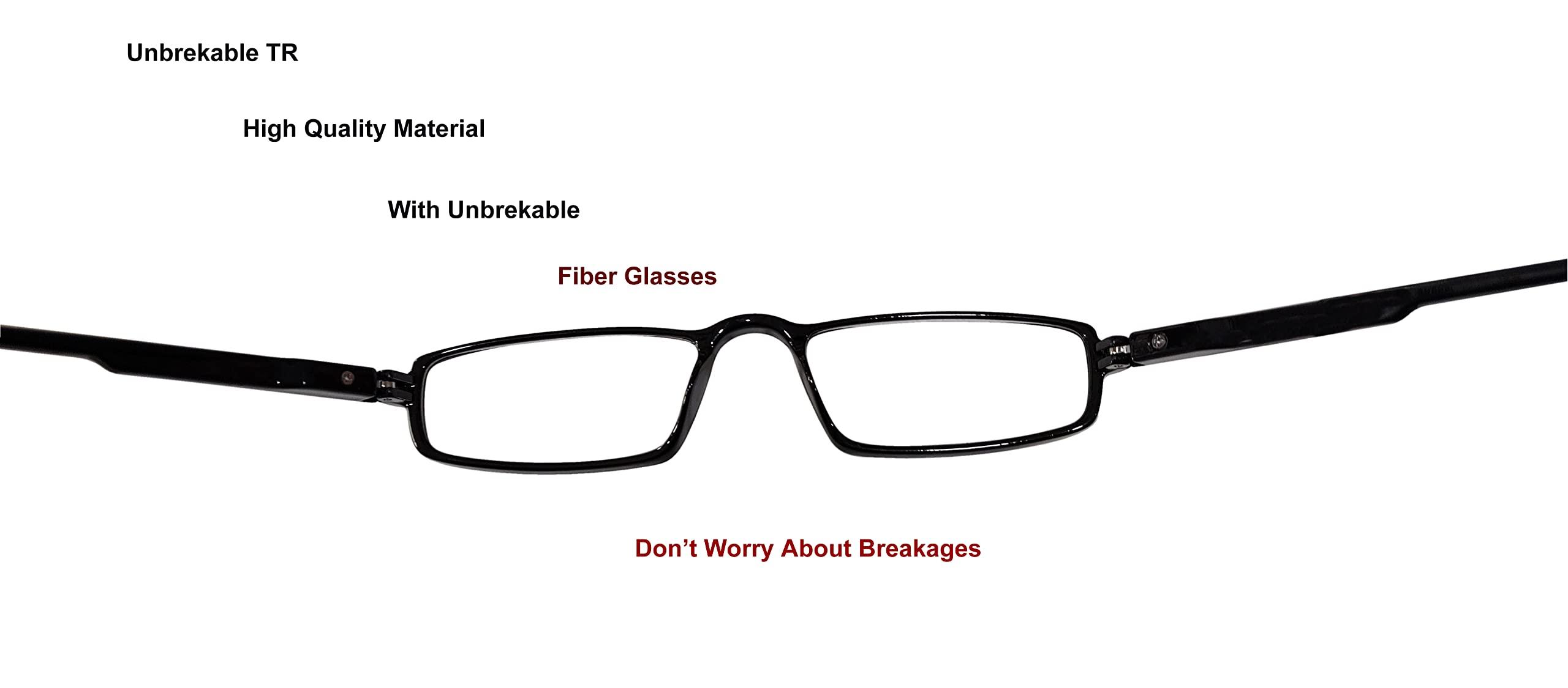 N Specs N Specs Reading Glasses for Men Women Rectangle TR Unbreakable Full Frame With Unbreakable Fibre Glasses (+2.50, Blue)