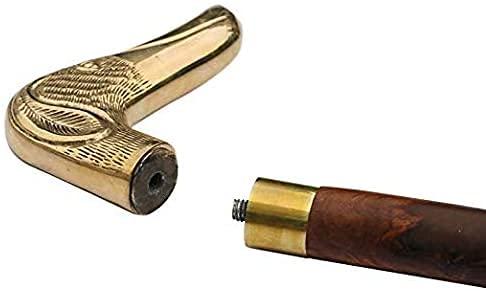 Wood Creation Wood Creation 37" Wooden Walking Stick Cane with Brass Dachshund Dog Head Handle Natural Wood Canes for Men / Women Unique Gifts Wood Walking Stick for Senior Walking Cane