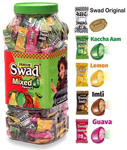 Swad Swad Candy Jar (Digestive & Tangy Indian Masala Flavour Sweet Toffee) Vegan & Gluten Free, 150 Candies Jar