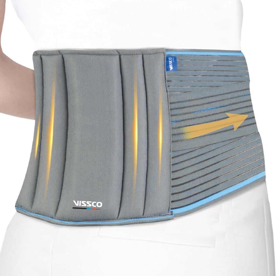 Vissco Vissco Lumbocare (Lumbo Sacral Belt), Back Support Belt for the Spine & Relieves Pain, Lower Back Brace Support, Back Pain Relief, Can be used for Slip disc - Large (Grey)