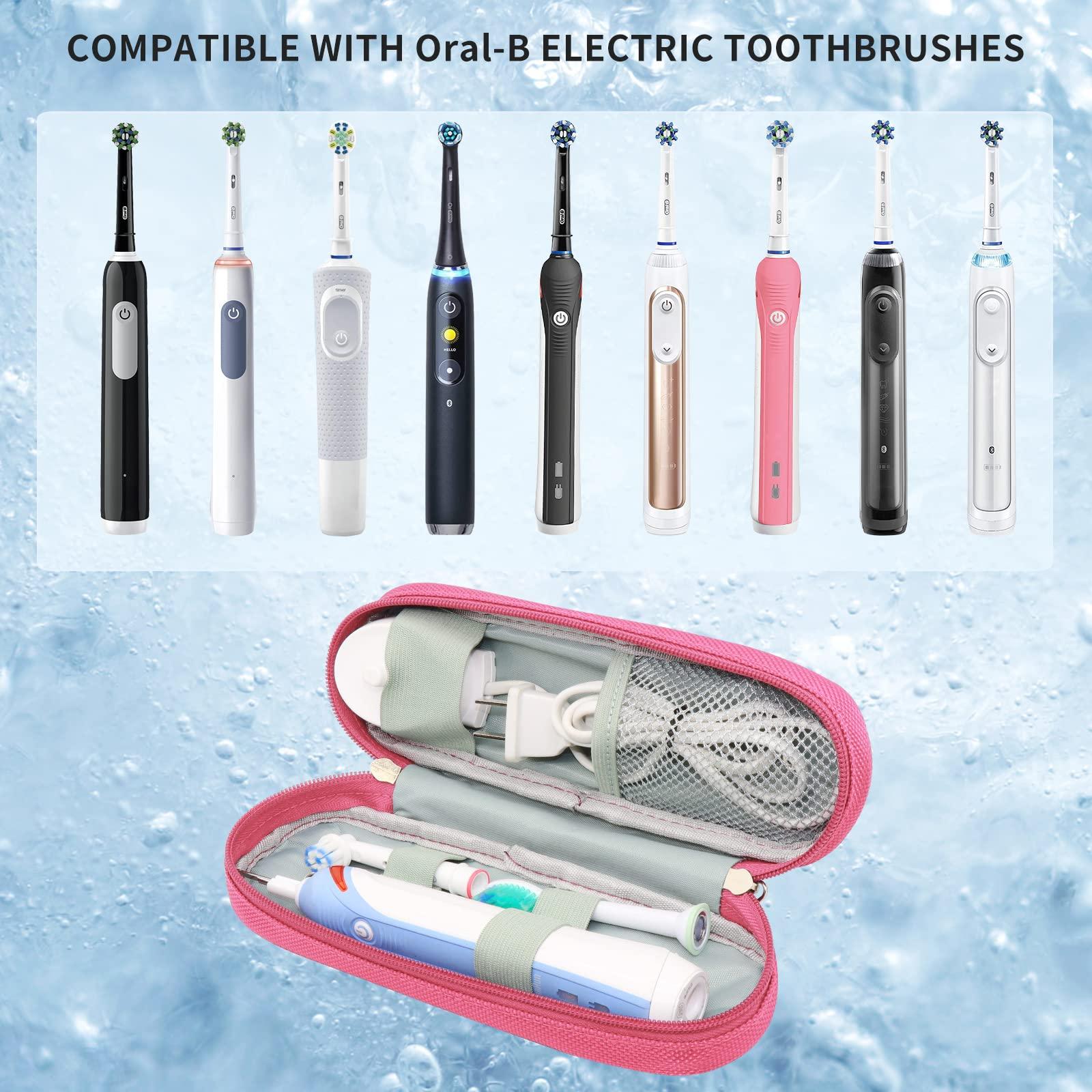 Mijibisu Toothbrush Travel Case for Oral-B Pro 500/600/650/1000/1500/2000/3000/3500/5500/Pro-Health ,Genius X Limited/6000/7000/7500/8000/9600,Smart 1500/3000/5000,Vitality Dual Clean.(Case Only) (Pink)