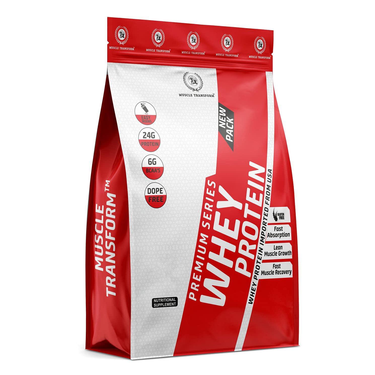 MUSCLE TRANSFORM Muscle Transform 100% Hyper Whey Protein, 24g High Protein, 6g BCAA, 6g EAA | Muscle Building Premium Whey | Sports Drink for Recovery & Muscle Growth | Men & Women [1kg, Kesar Pista] Free Gym Shaker