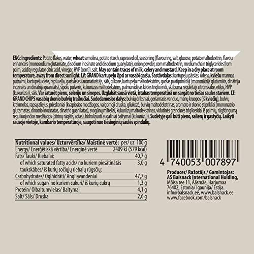 Bal Snack Bal Snack Grand Long Potato Chips | Crispy & Crunchy Snack Food for Movies, Games & More (Wasabi, Pack of 3)