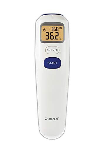 Omron Omron MC 720 Non Contact Digital Infrared Forehead Thermometer With 1 Second Quick Measurement, 3 in 1 Measurement Mode, Auto On/off & Backlight, White, (MC-720_Omron _AW)