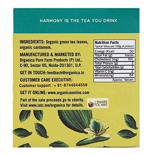 Organica Organica Cardamom Green Tea Elaichi Chai 25 Tea Bags