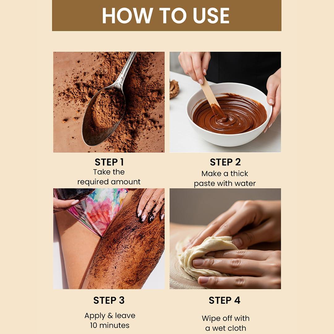 The Wellness Shop The Wellness Shop - Women Chocolate Hair Removal Powder, 10 Minute Full Body Waxing Powder, Painless And Natural Solution For Unwanted Hair And Parlour Like Result At Home
