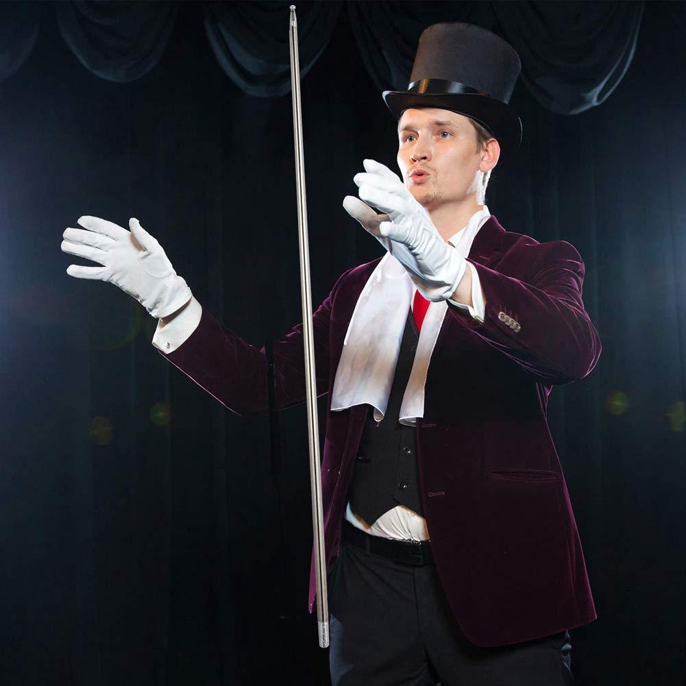 Surakey Pocket Staff Magic Telescopic Stick | Elevated Staff Stick I Collapsible Retractable Expandable Bow Extendable Portable Expanding Metal Cane Pop Out Wands (150cm Silver)