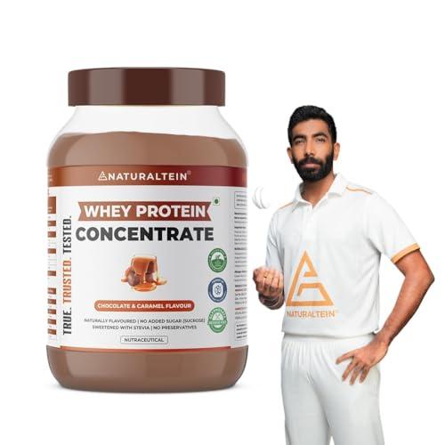 NATURALTEIN NATURALTEIN Natural Whey Protein Concentrate Chocolate Caramel - 1 kg (Naturally flavored, Non GMO, No Artificial Sweeteners)