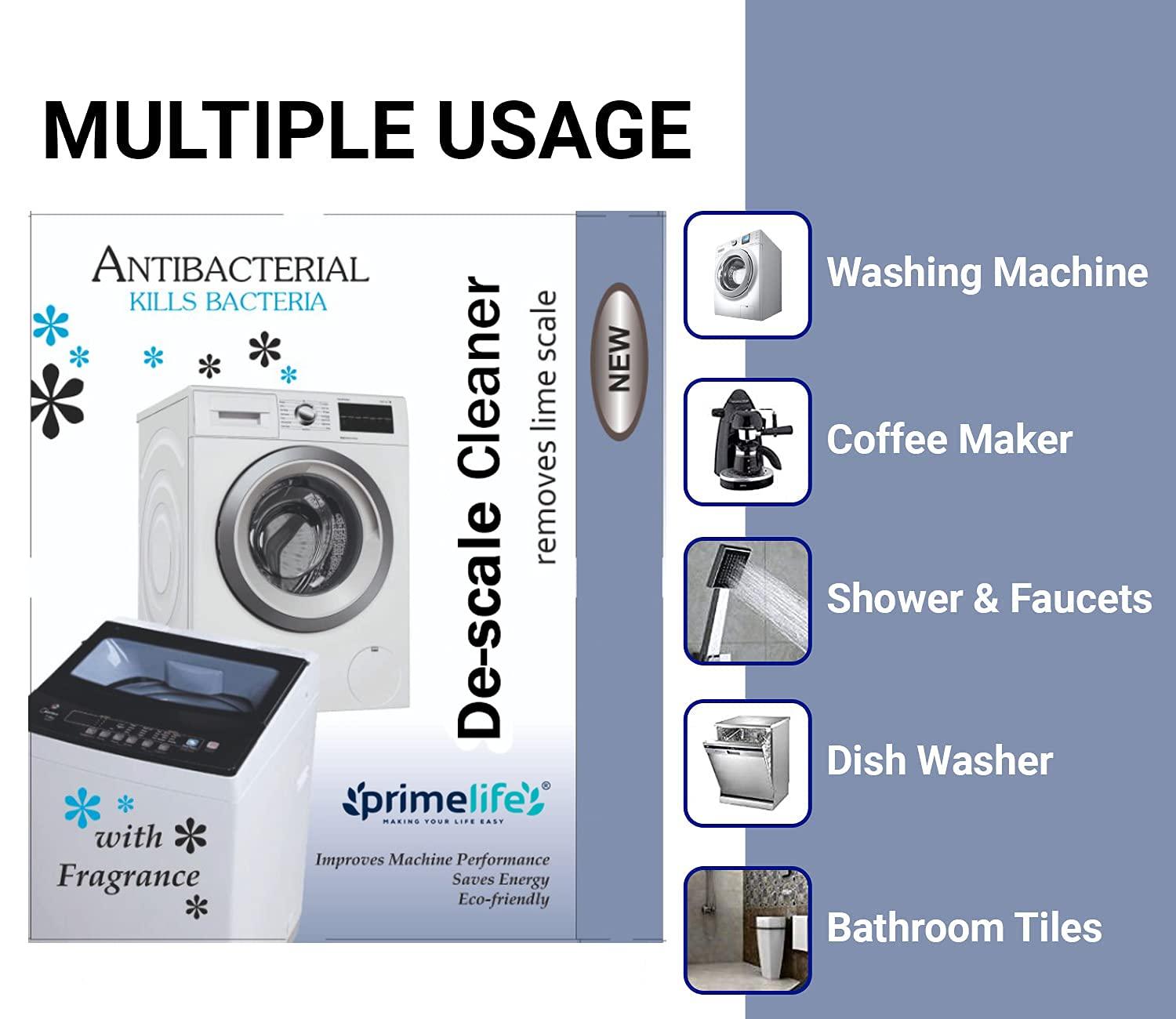 Primelife Primelife Washing Machine Scale - Cleaner Descale Powder for Machine Tub Cleaner One Packet 100 gm (WM Powder - Pack Of 5)