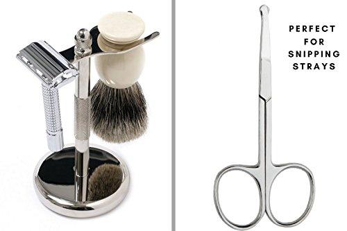 Precision+Personal+Care 3.5 , Mirrored : Precision 3.5" Rounded Nose Hair Trimmer Safety Scissors - Round Tip for Ear, Eyebrow, Beard & Mustache Trimming