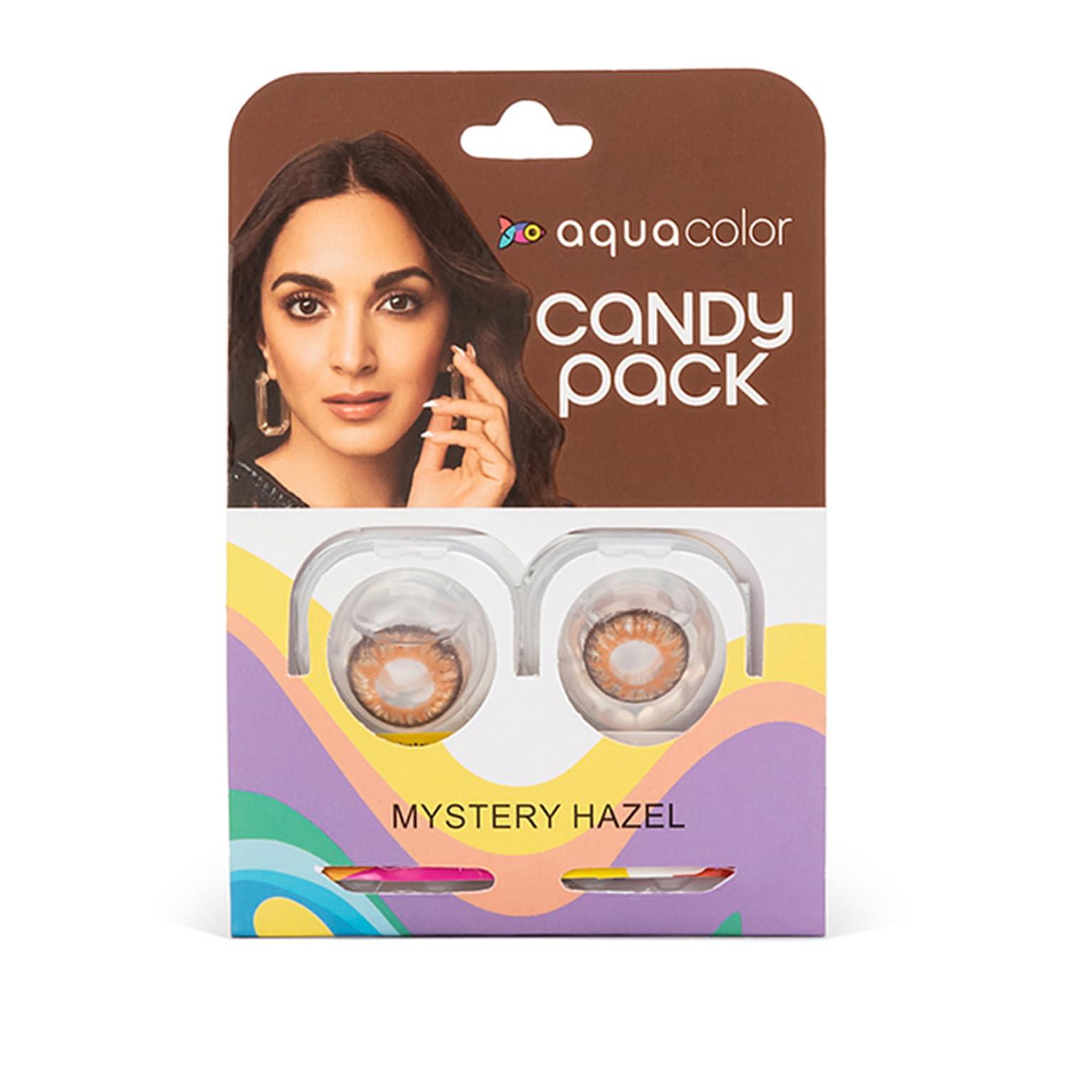 AQUALENS CONTACT LENSES Aquacolor Mystery Hazel Candy Pack Zero Power Colored Lenses (2 Lens/Box)