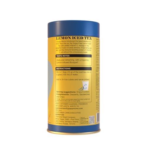GUPPY MOM\'S GUPPY MOM\'S Lemon Iced Tea: Powdered Ice Tea, Sugar-Free Lemon Iced Tea With Vitamin C - Chai, 0.3 Kg