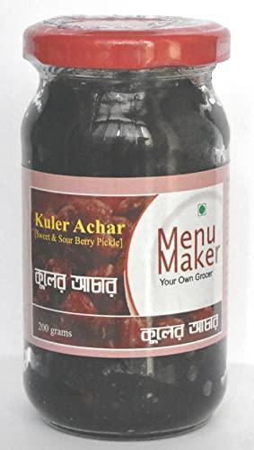 Menu Maker Menu Maker Select Premium Kuler Achar [Sweet & Sour Berry Pickle] and Jalpai Achar [Olive Pickle] Combo Pack, 250g Each