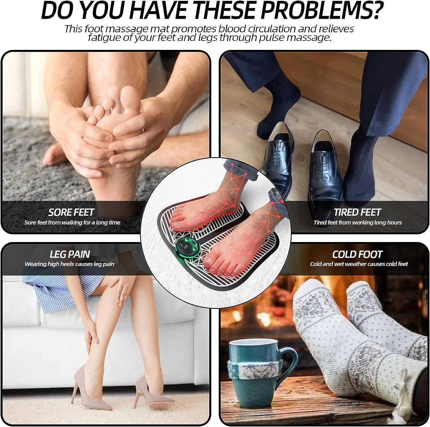 WISKA WISKA Wireless Full Body Butterfly Mini Foot Massager Mat Machine for Pain Relief Neck Electrapy Massager with Electric EMS Leg Massager for Home Microcurrent Cervical Spine Massager (Foot + Body)