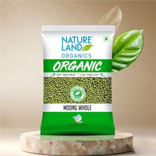 NATURELAND ORGANICS Natureland Organics Moong Sabut / Whole Daal 500 Gm - Organic Healthy Pulses