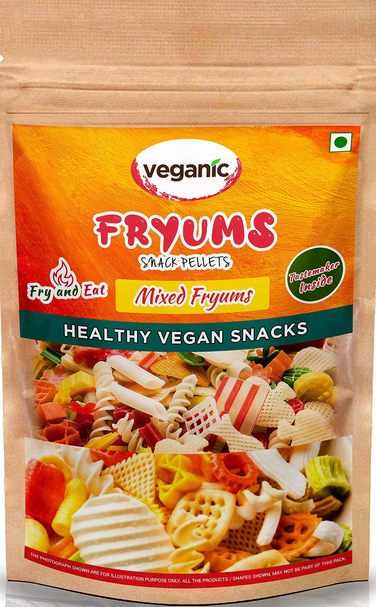 veganic Veganic Fryums Papad Ready To Fry Snack Chips | Free Tastemaker | Multicolour (20 in 1) Mix Imported Fryum Pack | Assorted Fryums (200.00)